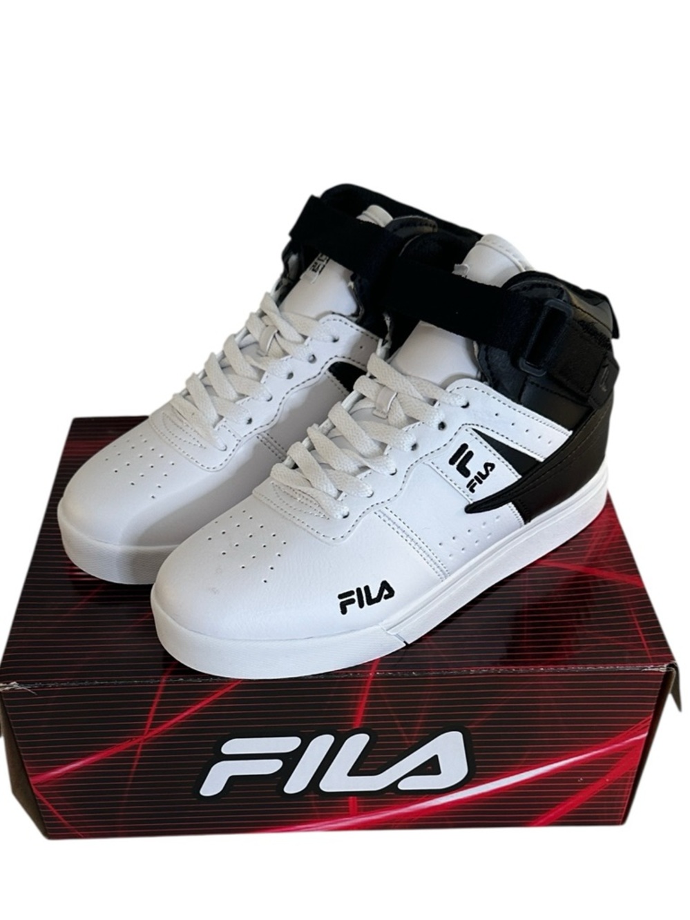 Fila Kid's Vulc 13 Tech Black White Sneakers Size 5 Youth New in Box!